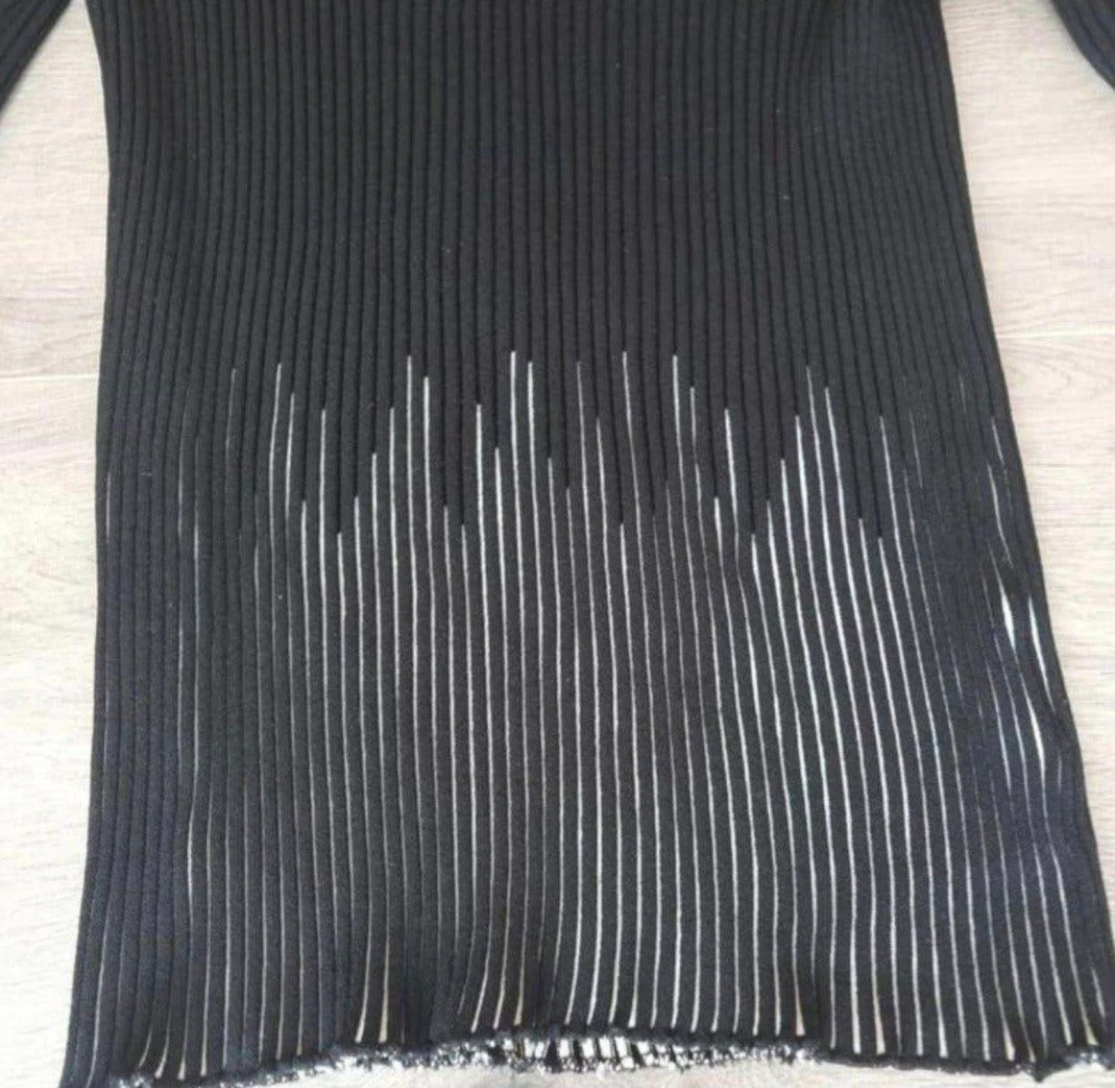 Beau ! pull noir à côtes col V détails ouverts M / 38 – photo 3